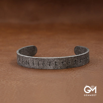 Stainless Steel Viking Lettered Rune Bracelet