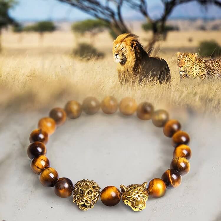 Tiger Eye Lion Panther Beads Bracelet