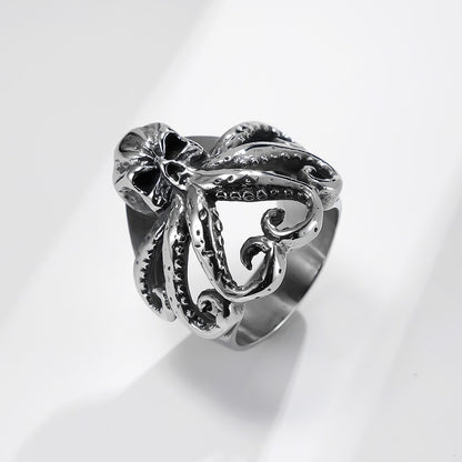 Vintage Style Stainless Steel Octopus Ring