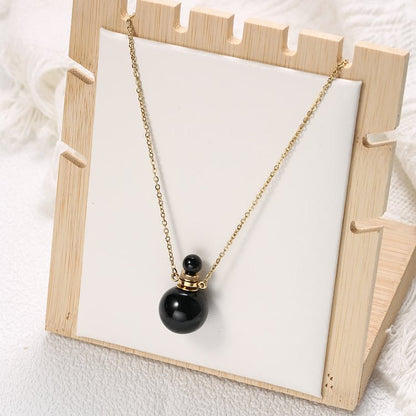 Round Stone Perfume Bottle Pendant Pendants Necklace