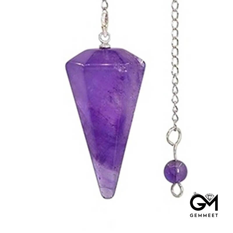 Crystal Hexagon Pyramidal Pendant Necklace