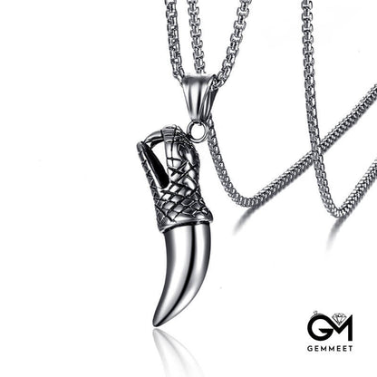 Stainless Steel Spike Pendant Necklace for Men