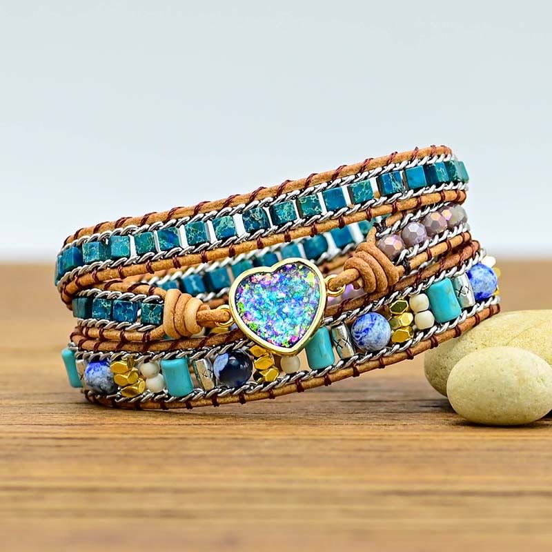 Emperor Stone Heart Wrap Bracelet