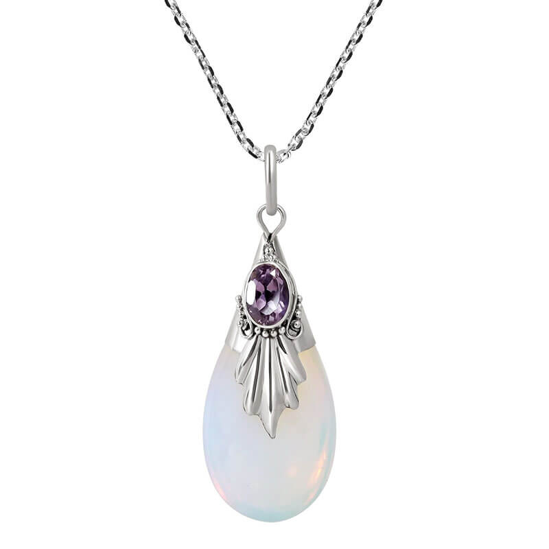 Moonstone Teardrop Water Drop Pear Shaped Necklace