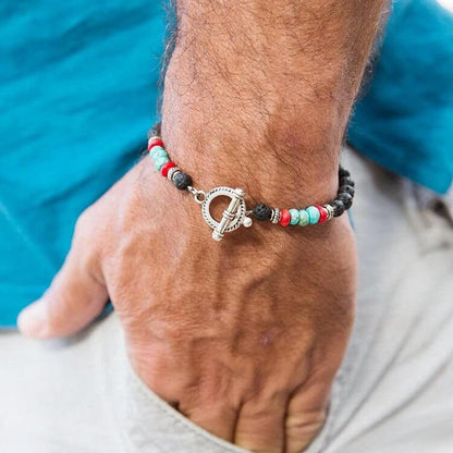 Men's Colorful Stone Beaded Braided Bracelet