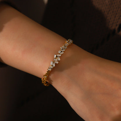 Gold Plated Stainless Steel Woven Love Bracelet