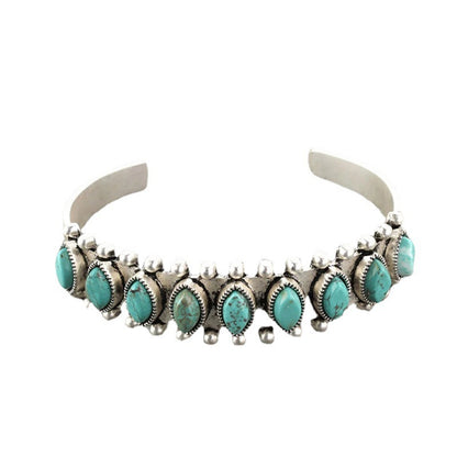 Ethnic Style Metal Inlay Turquoise Women's Bracelet