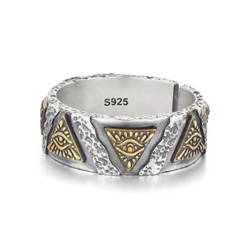 Men's Retro Eye of God Thick Band Ring