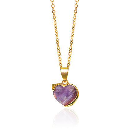 Color Stone Heart Shape Pendant Pendant