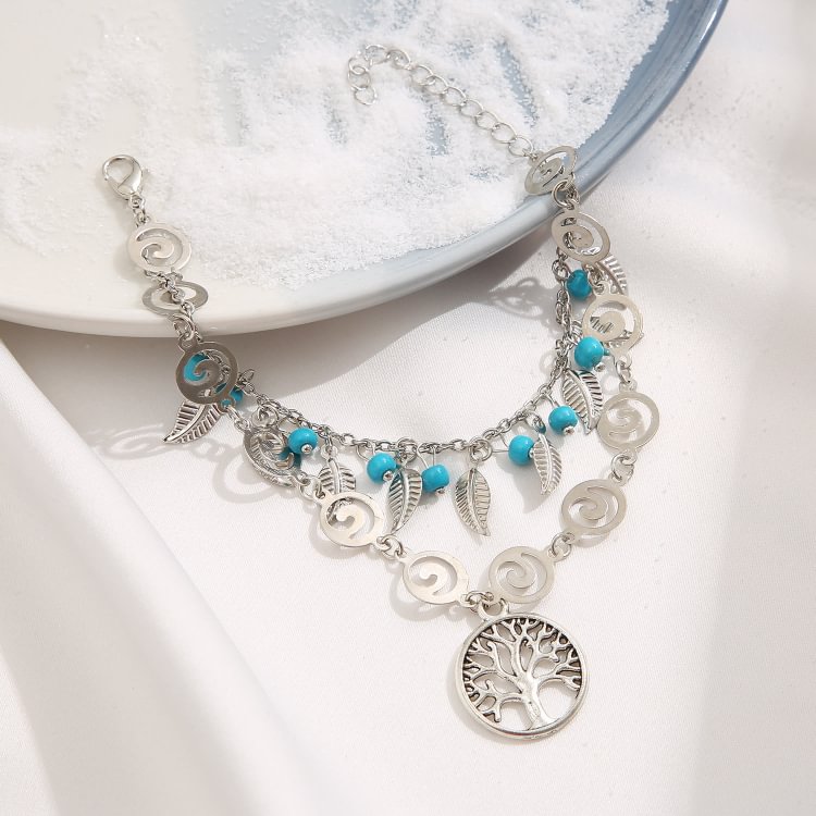 Turquoise Tree of Life Pendant Bracelet Anklet