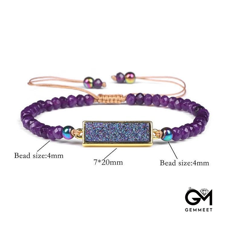 Crystal Face Bead Braided Bracelet