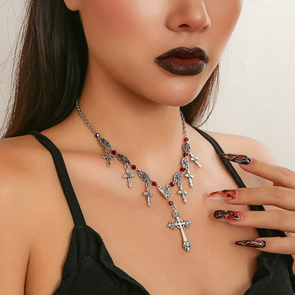 Halloween Multi Cross Pendant Chain Necklace