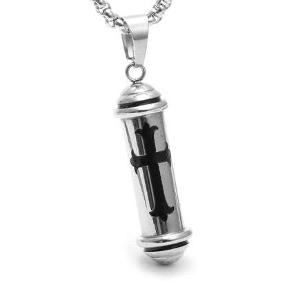 Cross Shaped Bottle Hollow Punk Pendant