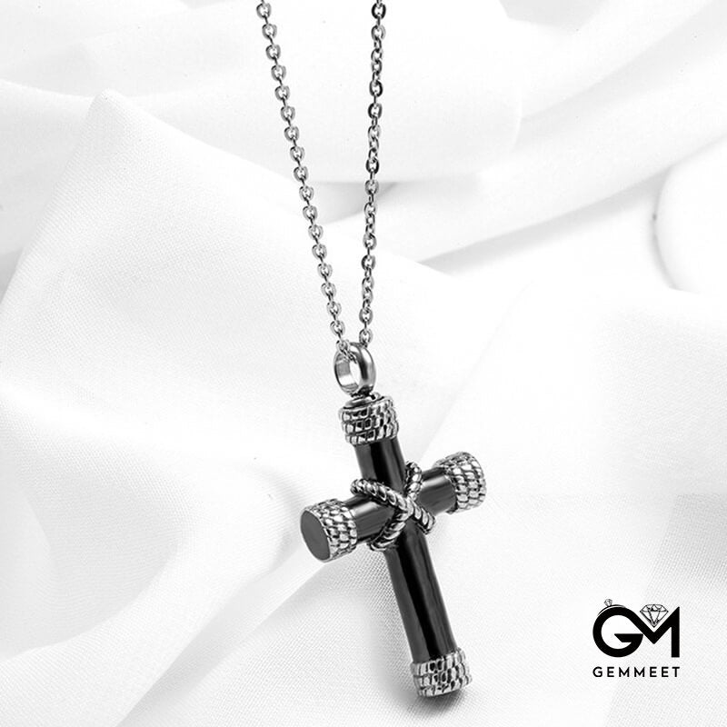 Cross Perfume Bottle Pendant Necklace