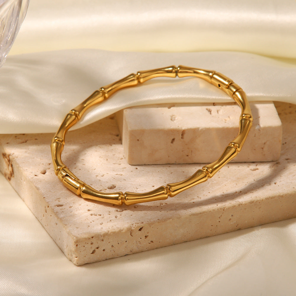 Stainless Steel Closed Bamboo Bracelet