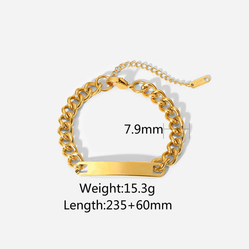 Women's Cuban Golden Plated Chain Bracelet