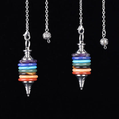 Seven Color Stone Tapered Pendant