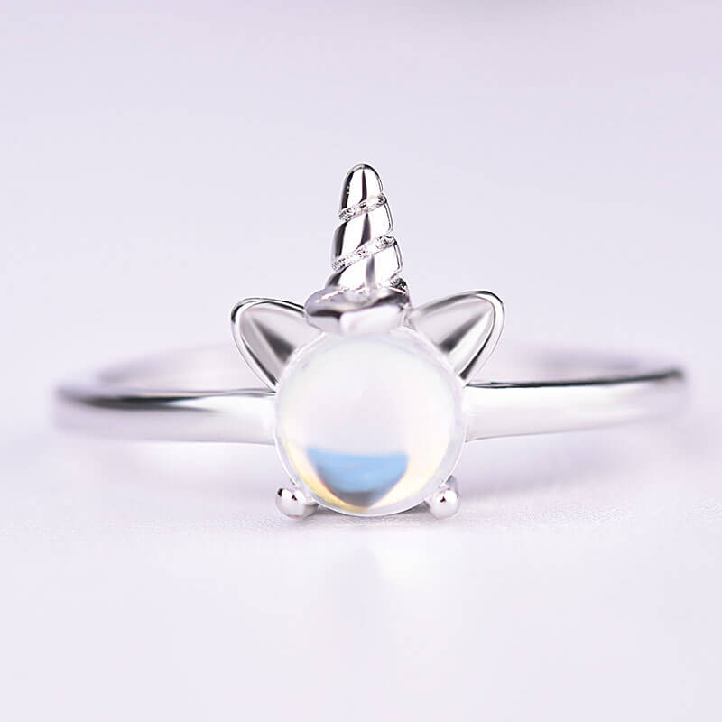 Moonstone Unicorn Adjustable Ring