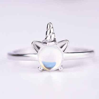 Moonstone Unicorn Adjustable Ring