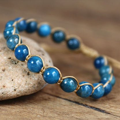 6mm Apatite Woven Bracelet