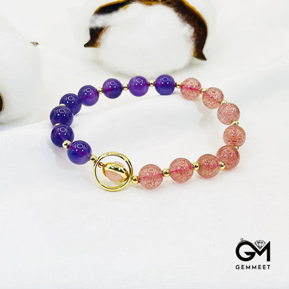 Delicacy Rose Quartz with Amethyst Healing Bracelet