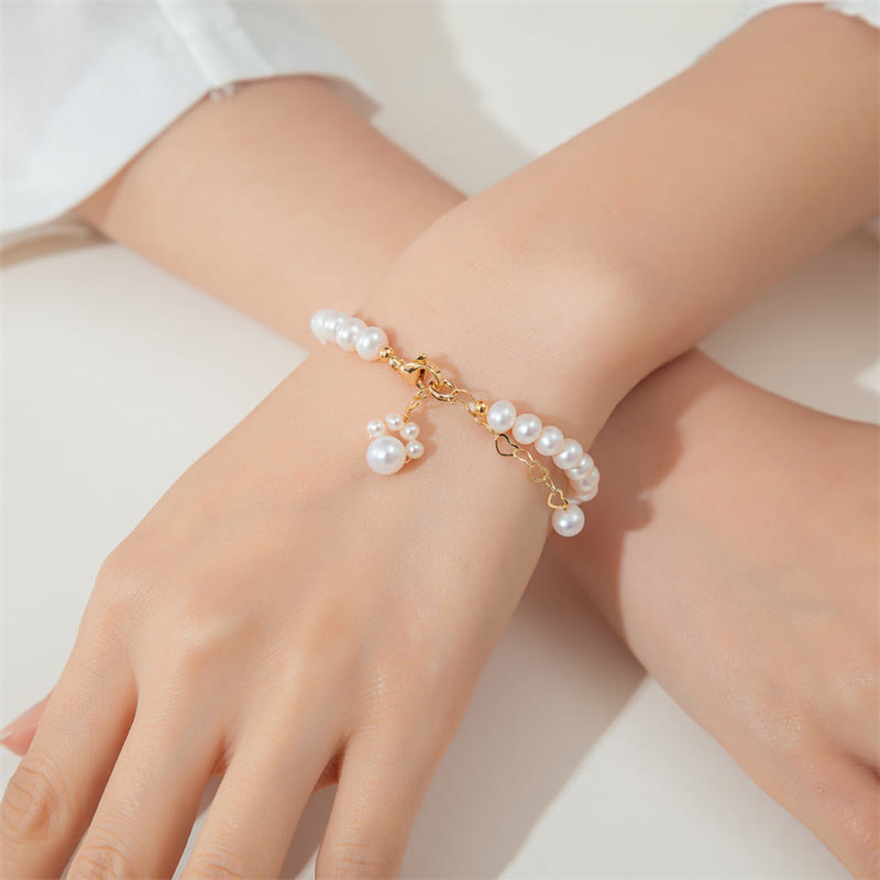 Pearl Cat Paw Healing Chain Bracelet