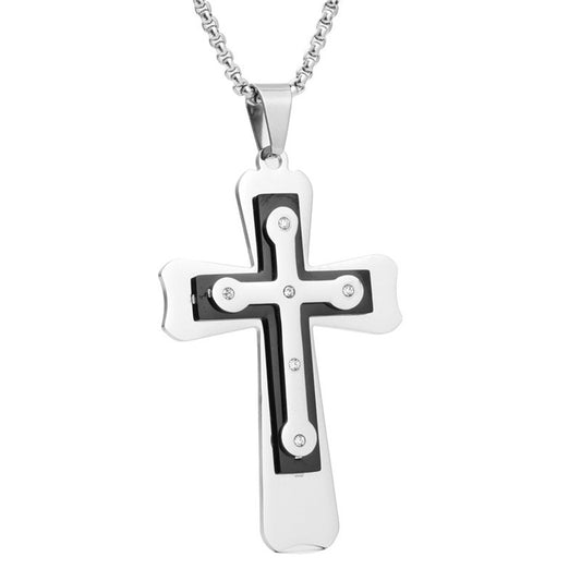 Hip Hop Vintage Cross Zircon Pendant