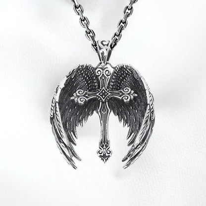 Angel Wings Cross Necklace