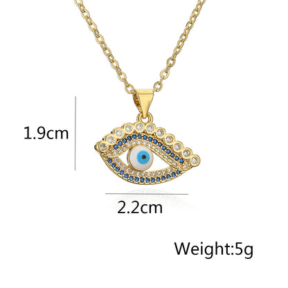 Hollow Evil Eye Full Stones Pendant Necklace