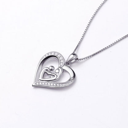 Mom Hug Baby - Hollow Heart Pendant Chain