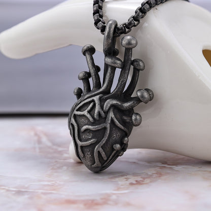 Heart Pulse Jump Molding Stainless Steel Pendant Necklace