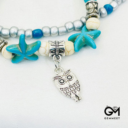 Turquoise Turtle Symbol Owl Bracelet Anklet