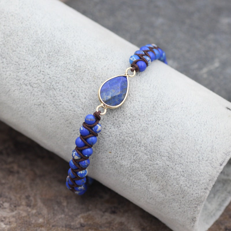 4mm Bead Drop Double Woven String Bracelet