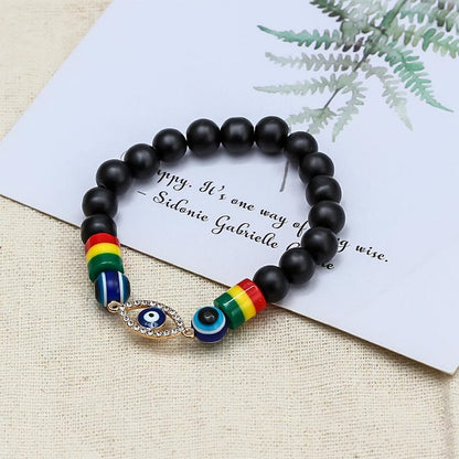 Obsidian Evil Eye Symbol Hamsa Symbol Bracelet