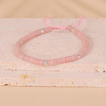 Powder Crystal Bead Woven Bracelet