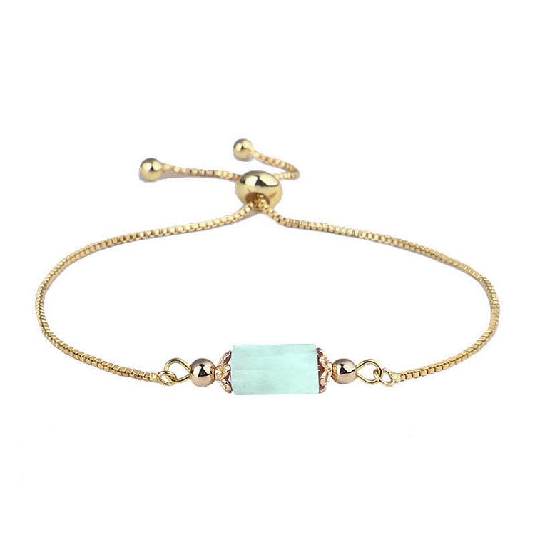 Delicate Natural Crystal Gold Chain Bracelet