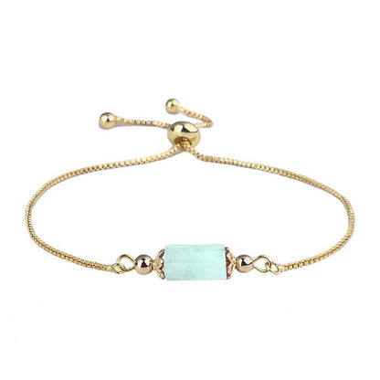 Delicate Natural Crystal Gold Chain Bracelet