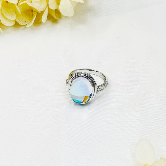 Bohemia Big Oval Moonstone Ring