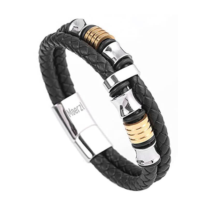 Men's Leather Multilayer Braided Rope Bracelet