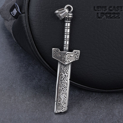 Broken Knife And Sword Shape Stainless Steel Pendant Necklace