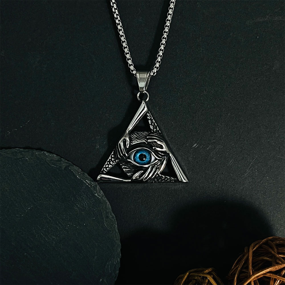 Vintage Men's Devil's Eye Pendant Necklace