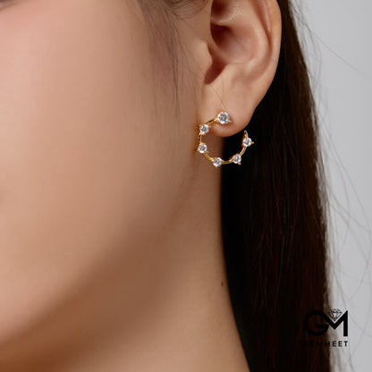 S925 Silver Equispaced Zircon Symmetrical Earrings