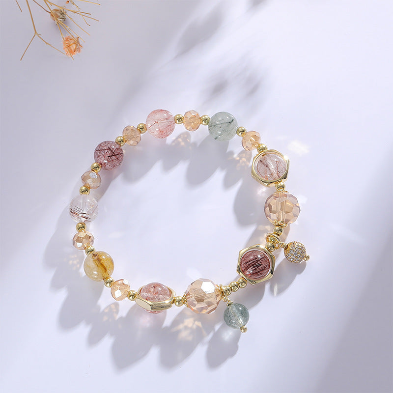 Color Hair Crystal White Crystal Lucky Bracelet