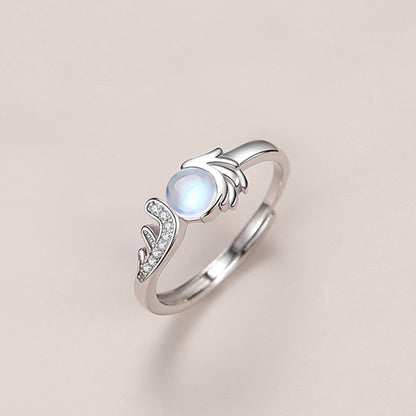 Angel Devil Moonstone Couple Ring