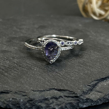 Amethyst Stacking Ring Set