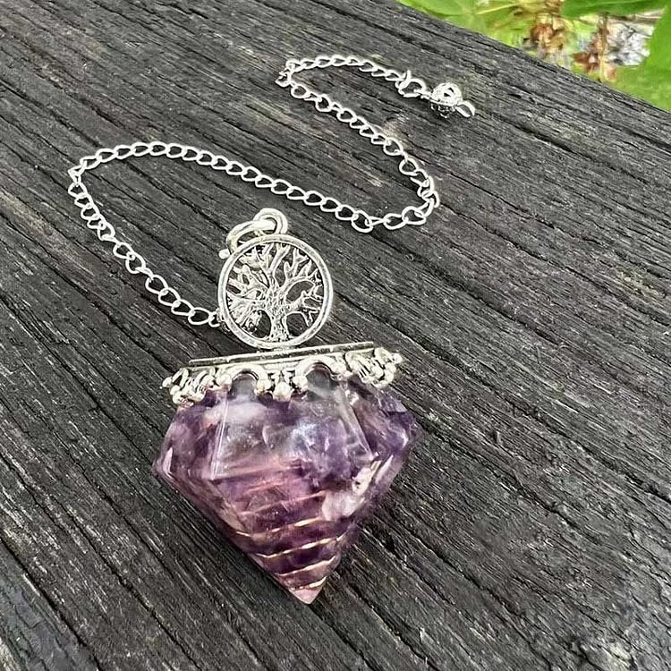 "Meditation Companion" - Crystal Hexagonal Rhombus Pendulum