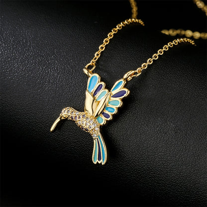 Cute Full Stones Bird Shape Pendant Necklace