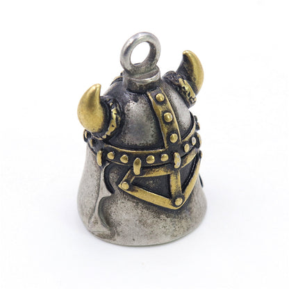 Vintage Viking Helmet Bell Pendant Necklace