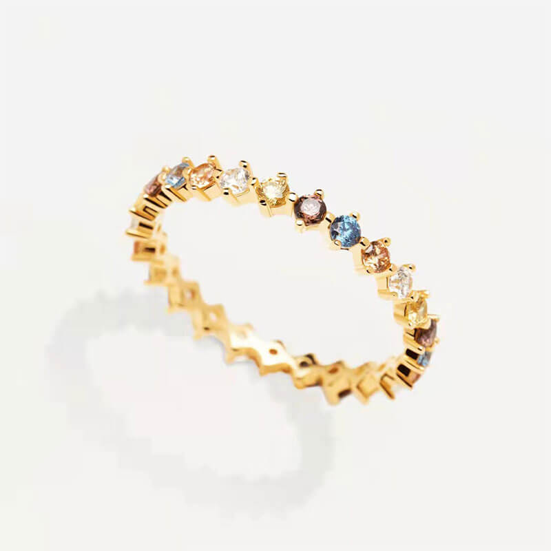 18K Gold Plated Full Colored Zircon Ring