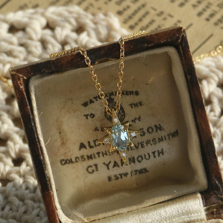 "Sea Of Stars" Vintage Blue Topaz Necklace